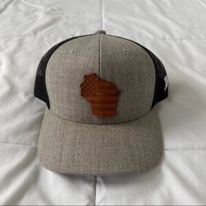 Branded Bills Wisconsin State Outline Trucker Hat